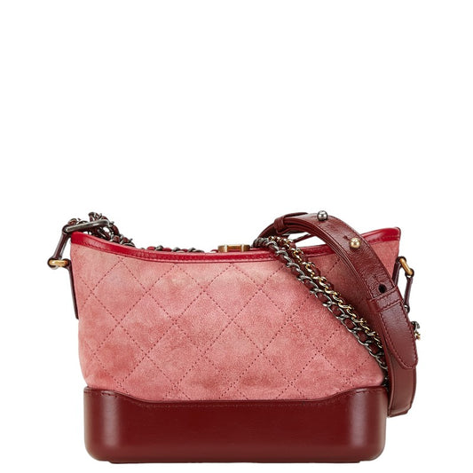 Chanel Gabrielle Small Hobo Chain Shoulder Bag Red Leather