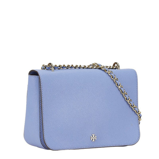 Tory Burch Leather Chain Shoulder Handbag Blue