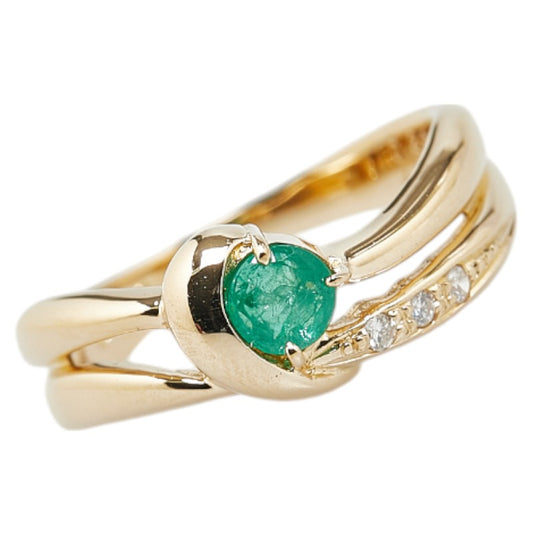 K18YG Emerald 0.29ct Diamond 0.03ct Ring