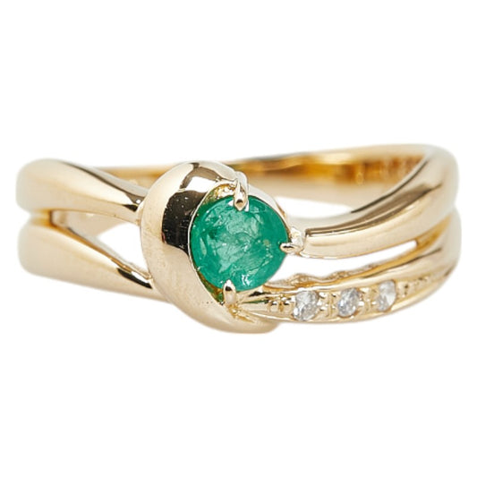 K18YG Emerald 0.29ct Diamond 0.03ct Ring