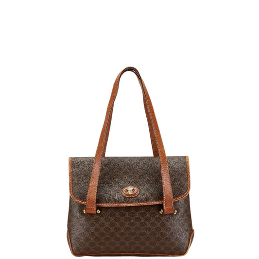 Celine Macadam Brown PVC Leather Tote Bag