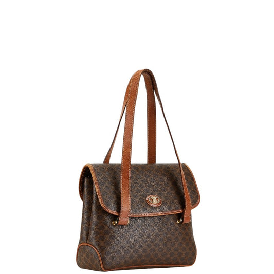 Celine Macadam Brown PVC Leather Tote Bag