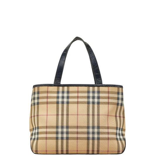 Burberry Nova Check Canvas Leather Handbag