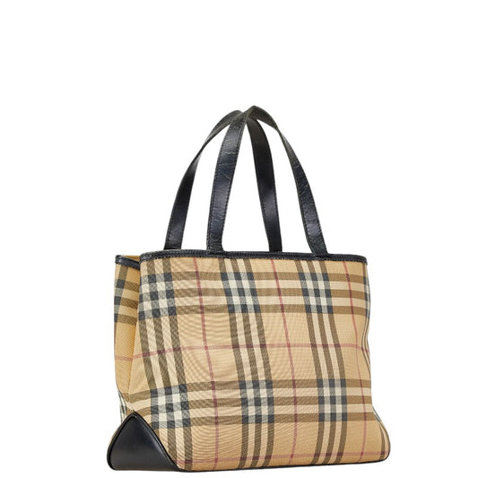 Burberry Nova Check Canvas Leather Handbag