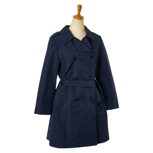 Prada Women's Trench Coat Navy Polyester Cotton