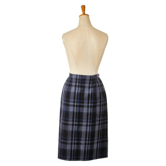 Burberry Nova Check Long Skirt Cotton Blue