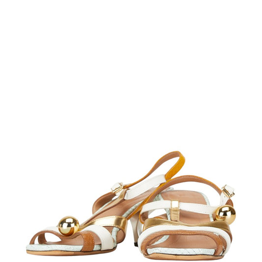 Marni Leather Strap Sandals Brown Blue