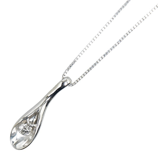 Platinum Pt900 Pt850 Diamond 0.08ct Necklace