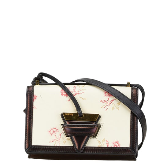 Loewe Barcelona Floral Leather Shoulder Bag