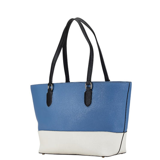 Kate Spade Leather Tote Handbag Blue White