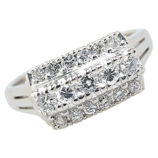 Platinum Diamond Ring Pt900 Size 11.5