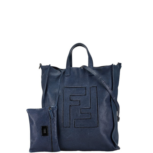 Fendi FF Logo Leather Tote Bag 7VA245