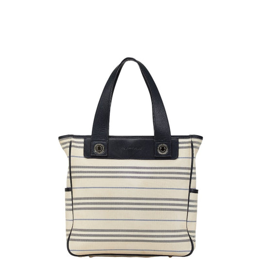 Burberry Canvas Leather Border Tote Bag