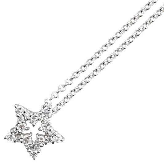 K18WG White Gold Diamond Star Necklace