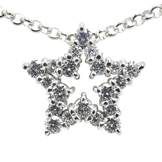 K18WG White Gold Diamond Star Necklace