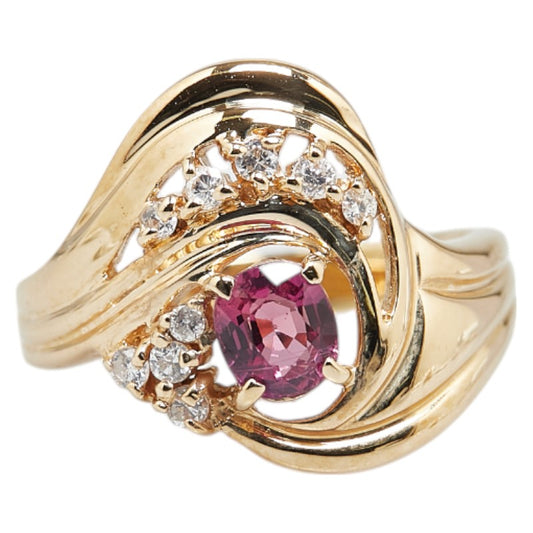 K18YG Yellow Gold Ruby 0.50ct Diamond 0.13ct Ring