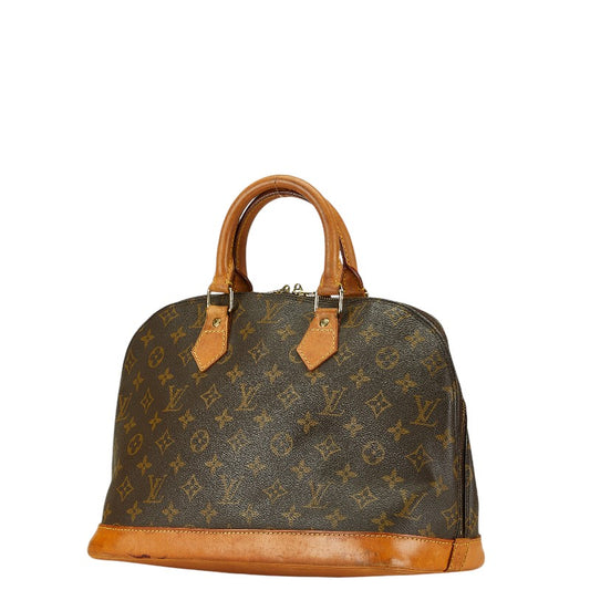 Louis Vuitton Alma Handbag Brown PVC Leather