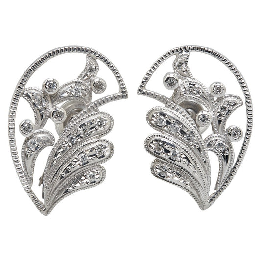 K14WG White Gold Diamond Earrings