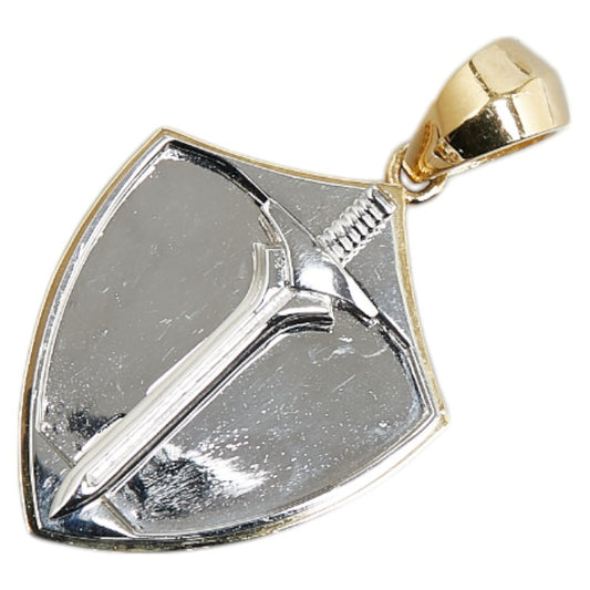 K18YG Gold Sword Shield Pendant