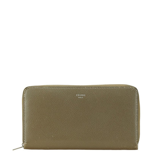 Celine Leather Long Wallet Gray