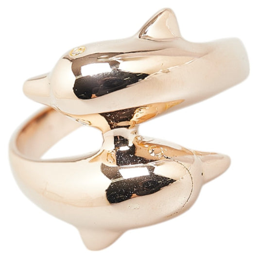 K18PG Pink Gold Dolphin Motif Ring