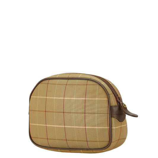 Burberry Check Canvas Leather Pouch