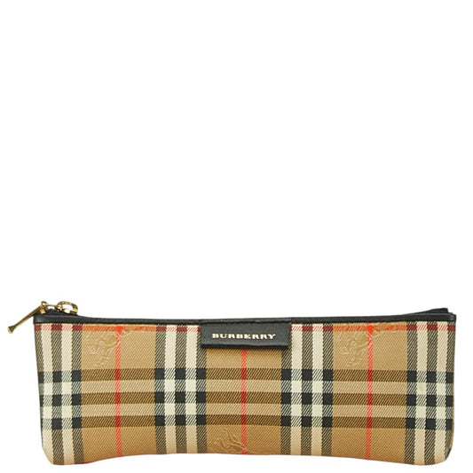 Burberry Nova Check Shadow Horse Canvas Leather Pouch