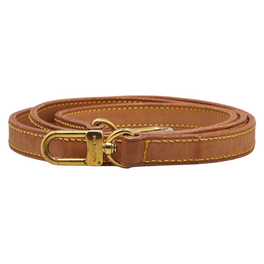 Louis Vuitton Leather Shoulder Strap Brown Gold