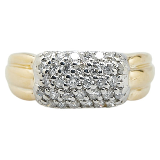 K18YG Yellow Gold Pt900 Platinum Diamond Ring