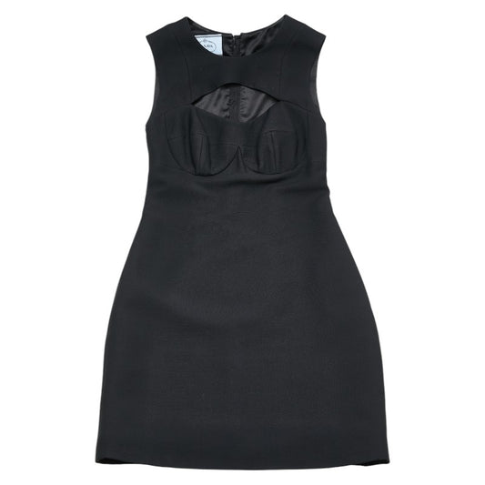 Prada Wool Silk Cutout Sleeveless Dress