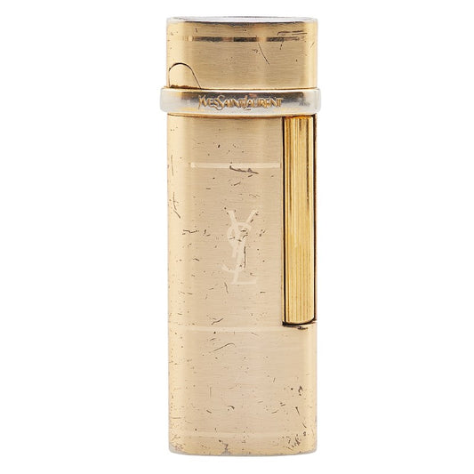 Yves Saint Laurent YSL Logo Gas Lighter Gold