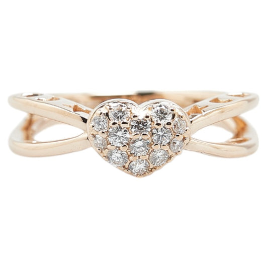 Ponte Vecchio K18PG Pink Gold Diamond Heart Ring