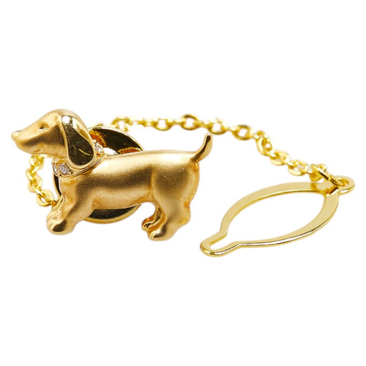 K18YG Gold Dachshund Dog Motif Tie Pin