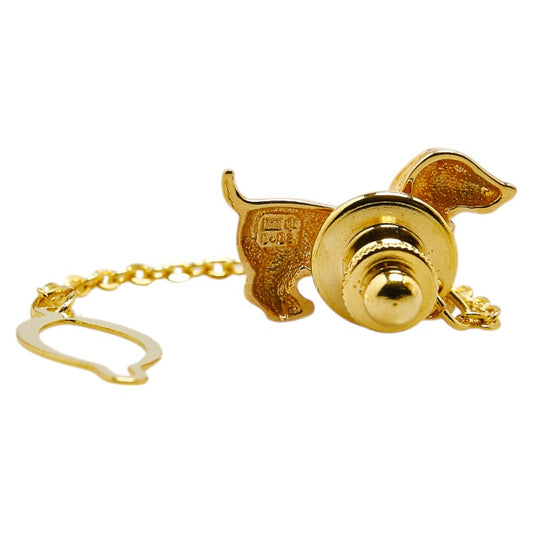 K18YG Gold Dachshund Dog Motif Tie Pin