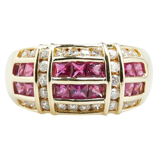 K18YG Yellow Gold Ruby 1.16ct Diamond 0.45ct Ring