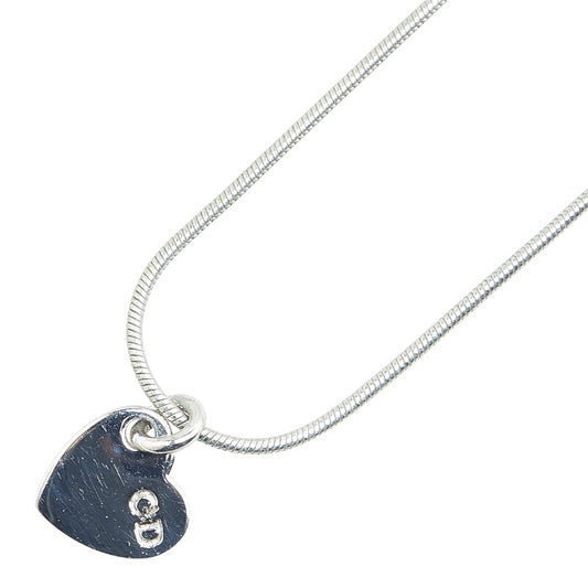 Dior CD Logo Heart Necklace Silver Metal