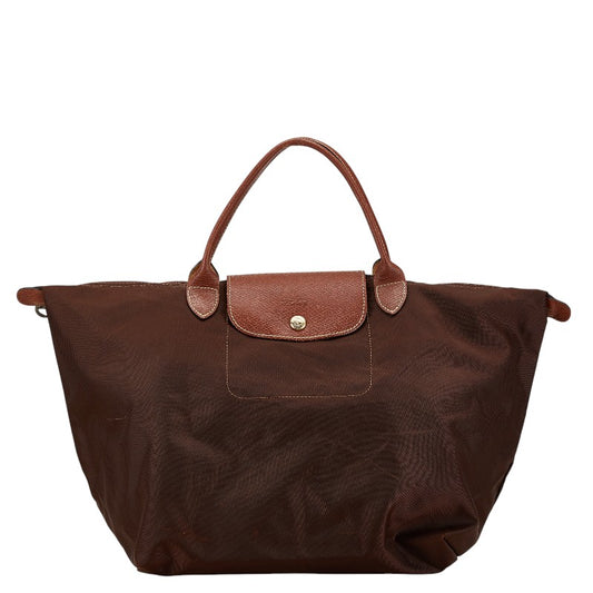 Longchamp Le Pliage Nylon Leather Tote Bag