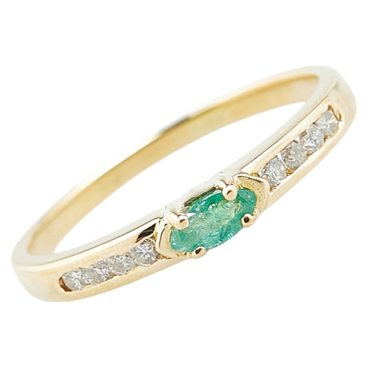 K18YG Yellow Gold Emerald Diamond Ring