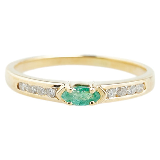 K18YG Yellow Gold Emerald Diamond Ring