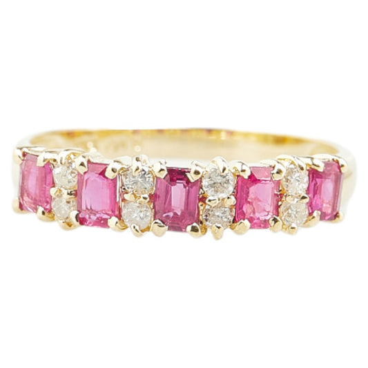 K18YG Yellow Gold Ruby Diamond Ring