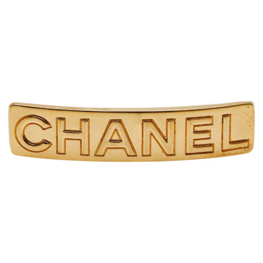 Chanel Logo Gold Barrette