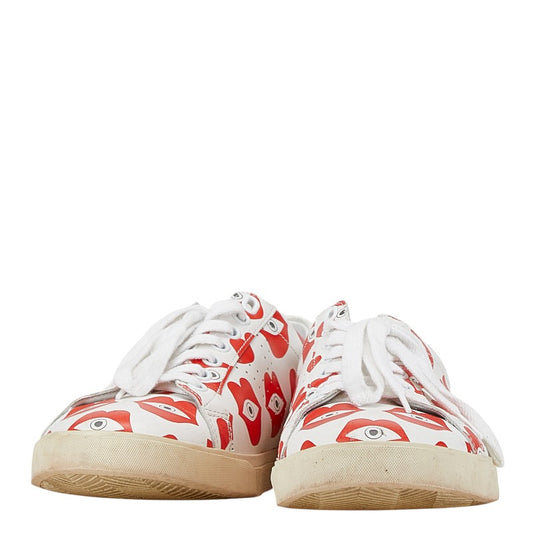 Celine Telepathy Love Sneakers Leather White Red