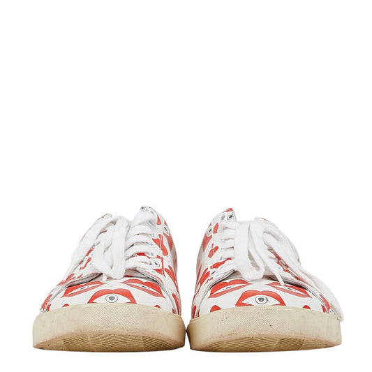 Celine Telepathy Love Sneakers Leather White Red