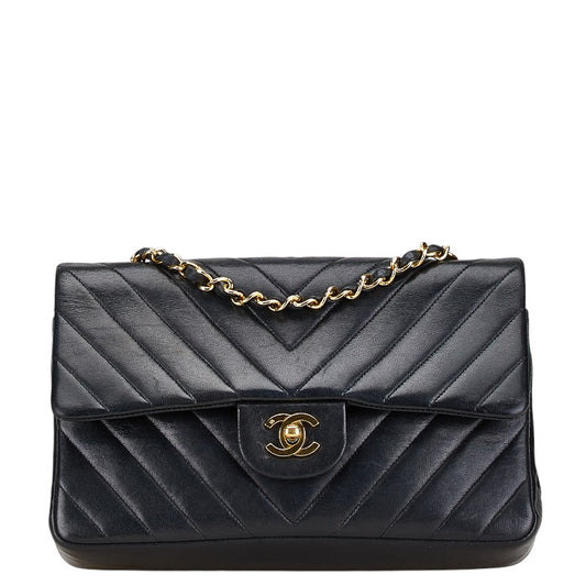 Chanel Lambskin Double Flap Chain Shoulder Bag