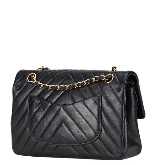 Chanel Lambskin Double Flap Chain Shoulder Bag