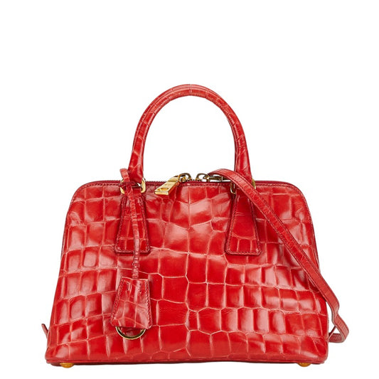 Prada Croc-Embossed Leather 2WAY Handbag