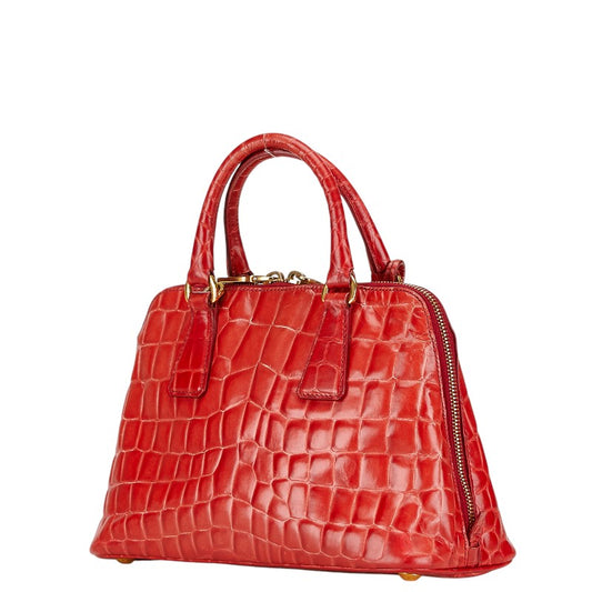 Prada Croc-Embossed Leather 2WAY Handbag