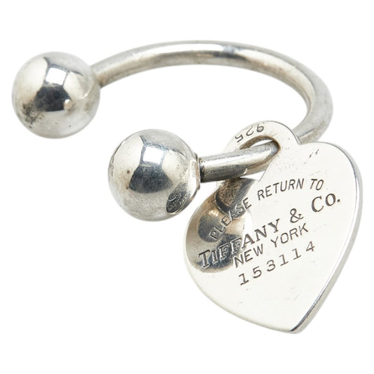 Tiffany & Co Heart Tag Keyring Silver