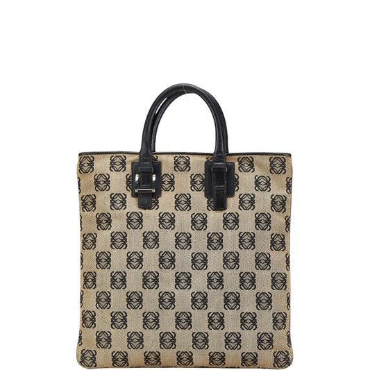 Loewe Anagram Canvas Leather Tote Bag