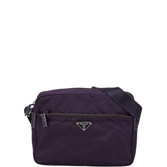 Prada Nylon Triangle Logo Shoulder Bag